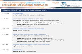 ADR in Asia Conference: Redesigning International Arbitration (Day 1 & 2)
