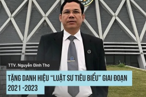 Tặng danh hiệu “Luật sư tiêu biểu” giai đoạn 2021 – 2023