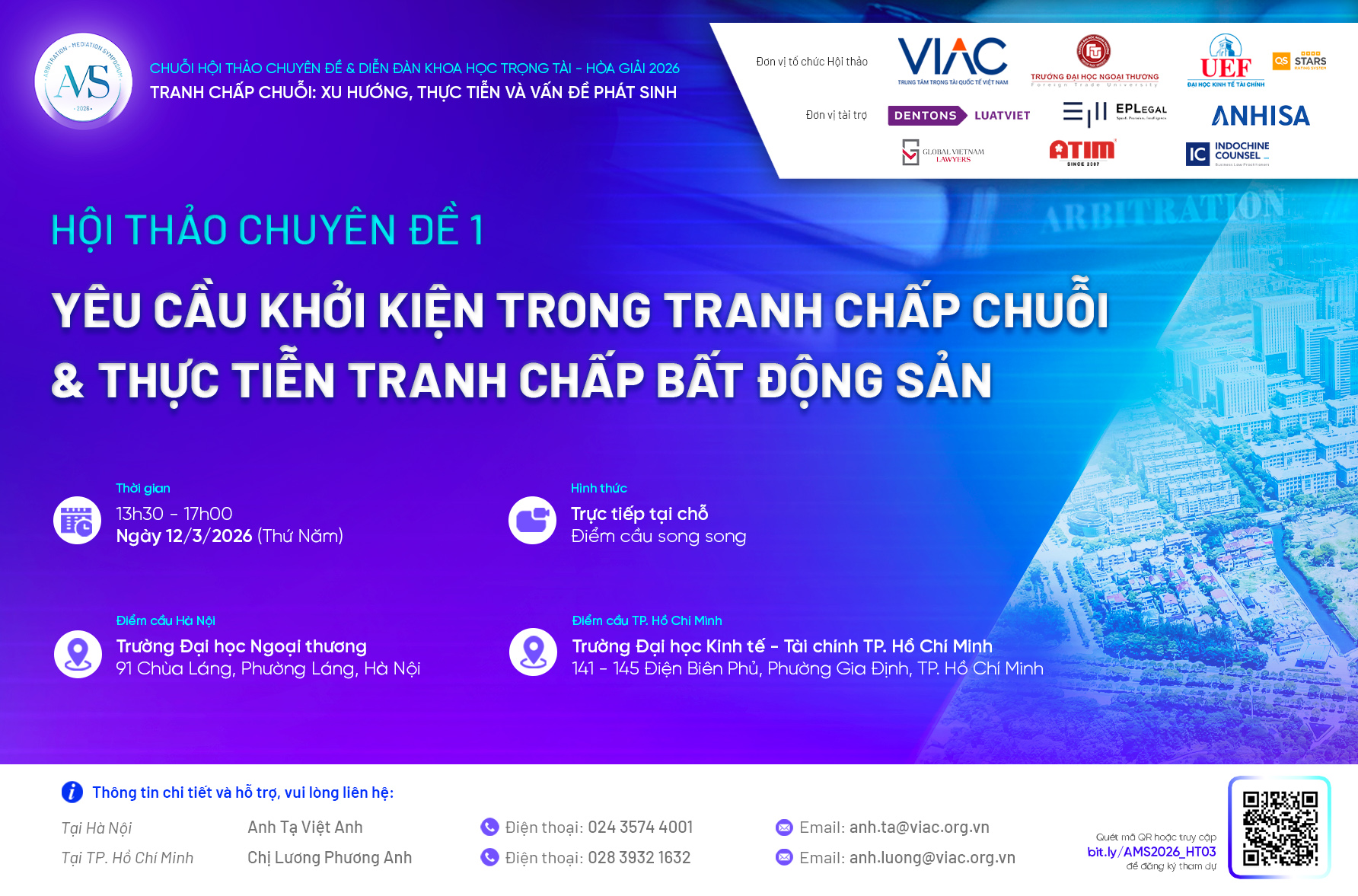 AMS 2026 | Hội thảo chuyên đề 1: Yêu cầu khởi kiện trong tranh chấp chuỗi và thực tiễn tranh chấp bất động sản
