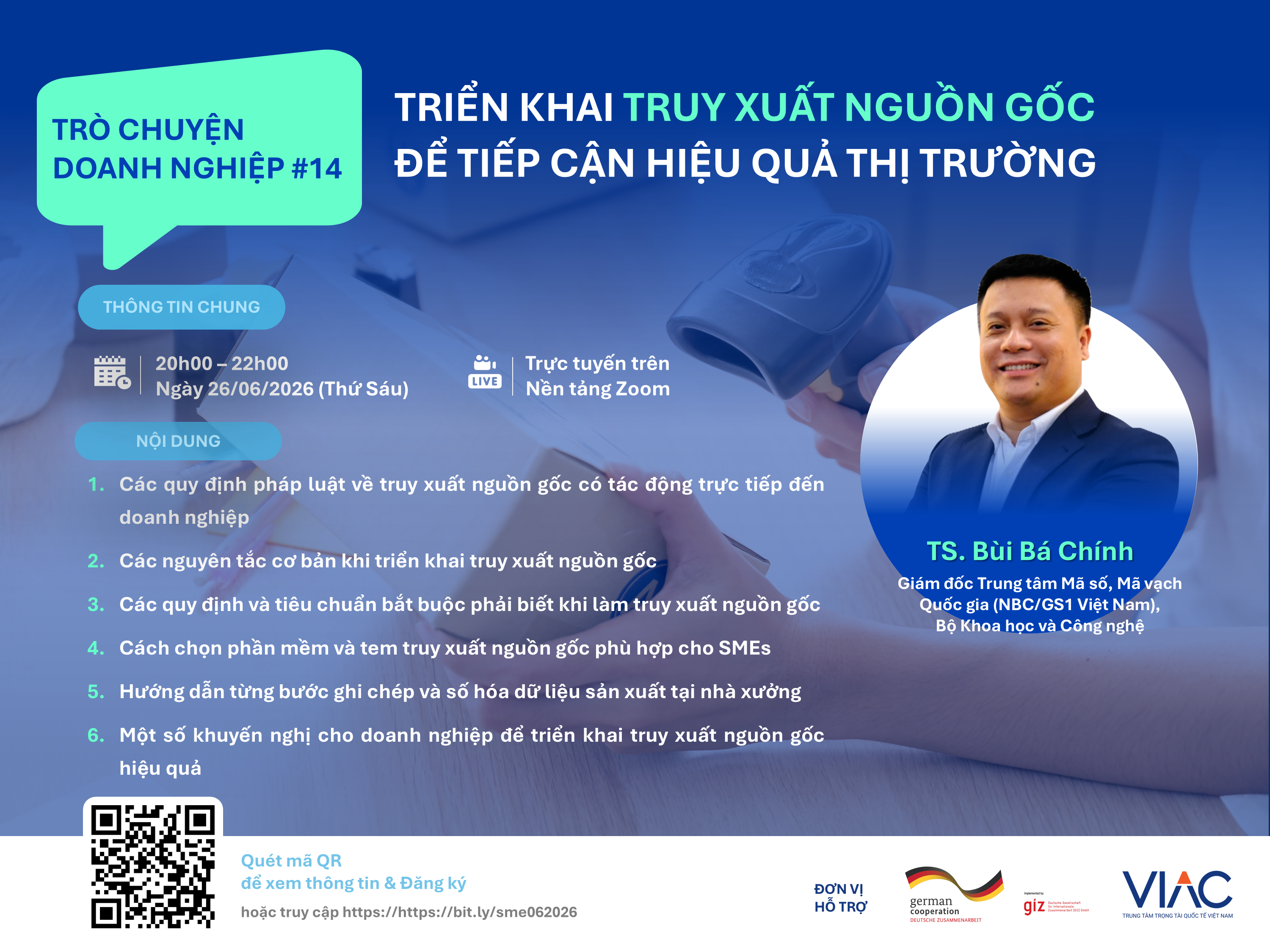 [Sự kiện hỗ trợ] Trò chuyện Doanh nghiệp "Triển khai truy xuất nguồn gốc để tiếp cận hiệu quả thị trường"