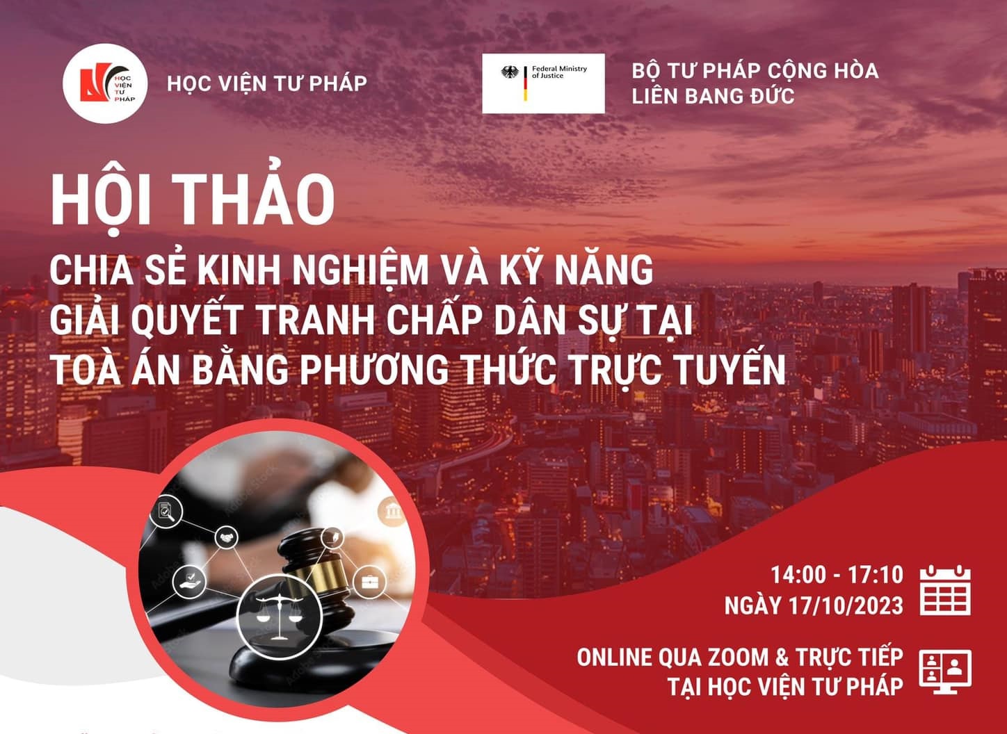 Hội thảo Chia sẻ kinh nghiệm và kỹ năng giải quyết tranh chấp dân sự tại Tòa án bằng phương thức trực tuyến